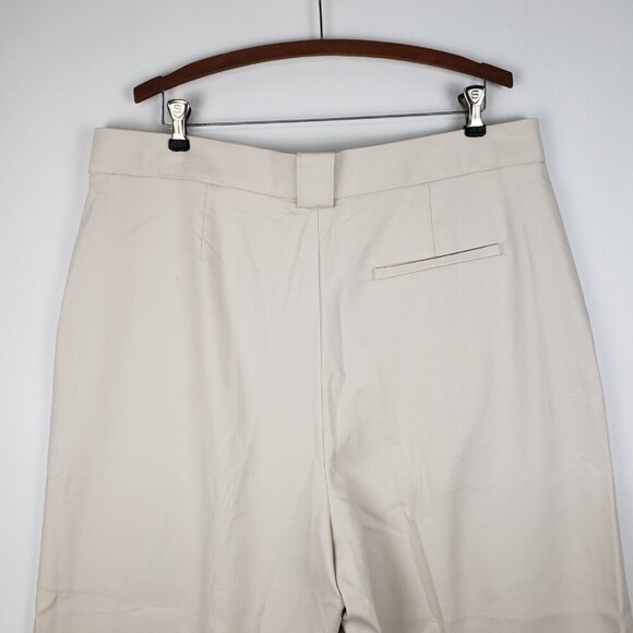 Banana Republic Cruise Cropped Pant NWT Cream Khaki Wide Leg Trousers Size 18L - Picture 4 of 9